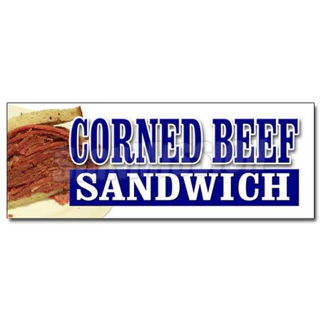 Amistad 12 in. Corned Beef Sandwich Decal Sticker - Beef Meat Corn Deli Restaurant AM3942659